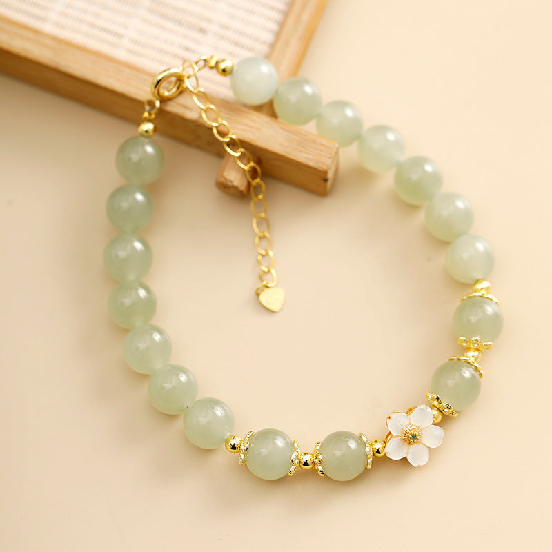 Peach Blossom Hetian Jade Bracelet-Tender Connection