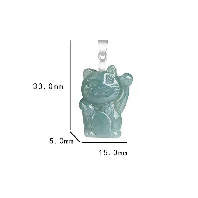 Maneki-neko Jade Necklace-Lucky Fortune Cat