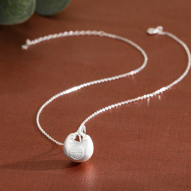 Longevity Blessing Lock Silver Necklace – Peace, Love & Lasting Happiness