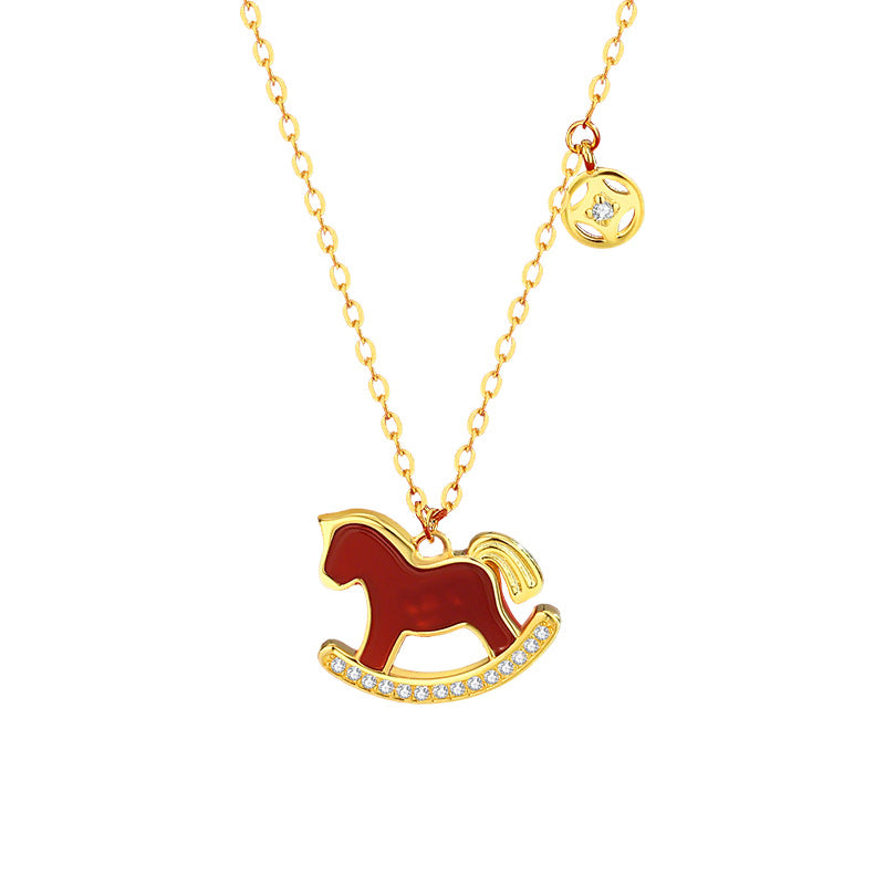 Red Agate “Fortune Horse” Necklace – Ride into Prosperity 2026 Limited Edition “Wealth Arrives Swiftly”