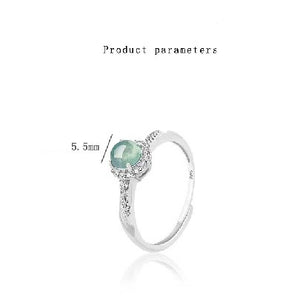 Ice Jade Wealth Silver Ring(Adjustable)