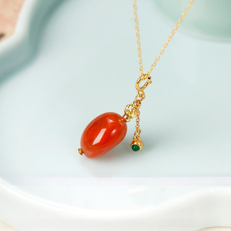 Fortune by Your Side-Red Jade Jadeite Necklace