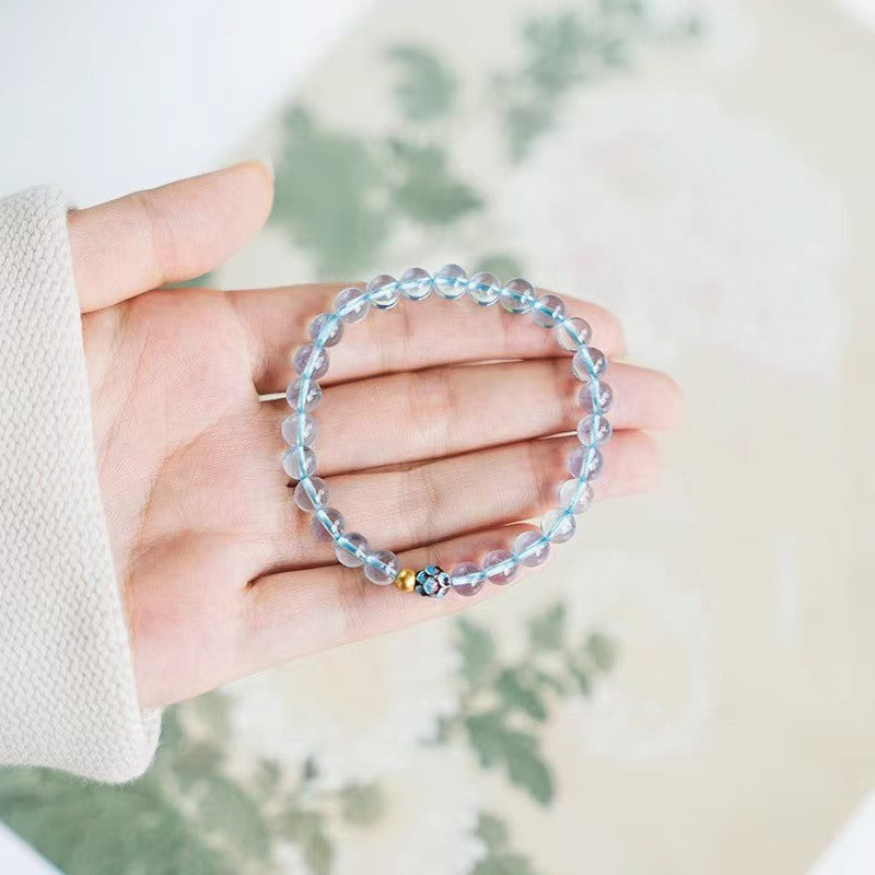 Lotus Flower Aquamarine Bracelet-Luck Transferring