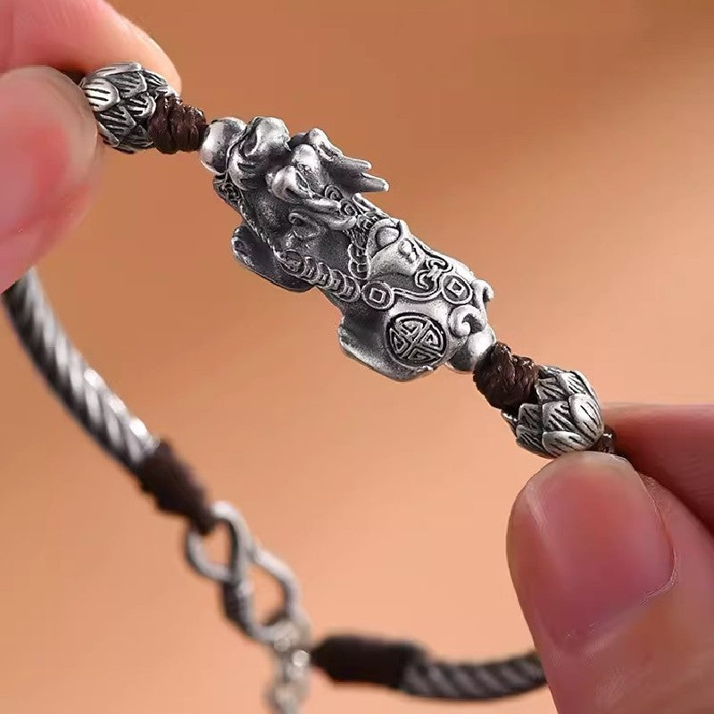 999Silver Pixiu Bracelet-Fengshui Wealth Energy
