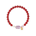 Imperial Amethyst Pixiu & High-Purity Cinnabar Wealth Bracelet