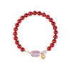 Imperial Amethyst Pixiu & High-Purity Cinnabar Wealth Bracelet