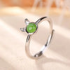 Rabbit Jade Silver Ring-Attract Luck