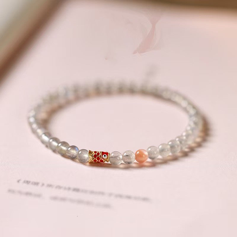 Wealth Koi Fish Moon Stone Bracelet-Prosperity Luck