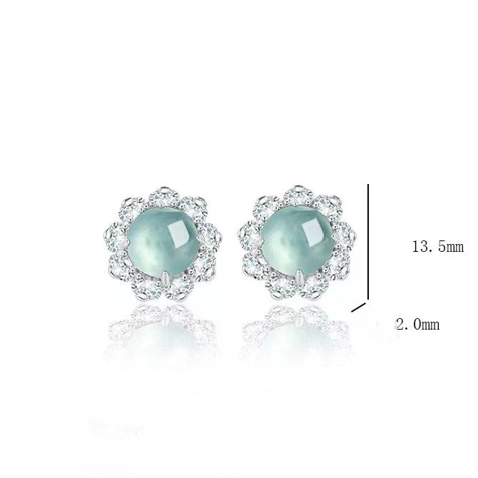 Natural Jadeite Studs Earrings-Inner Peace