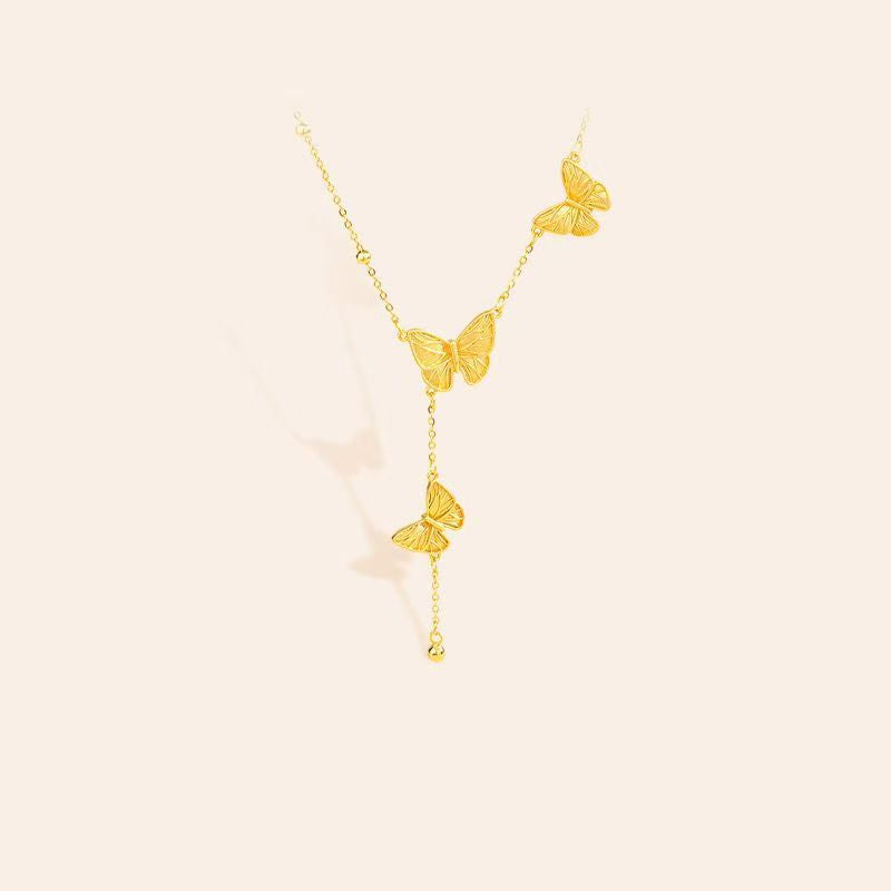 Gold Butterfly Cascade Necklace — Transformation · Lightness · New Beginnings