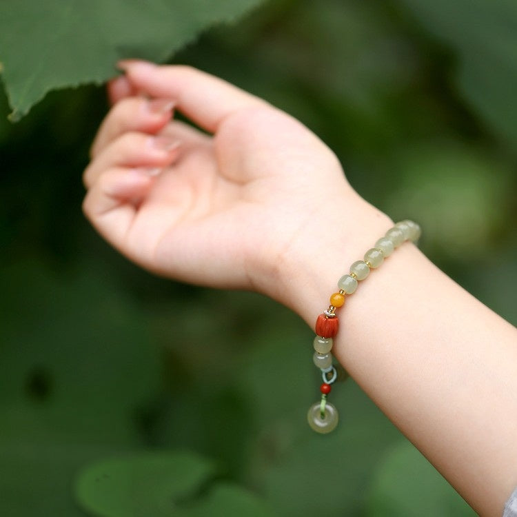 Inner Harmony-Nephrite Jade Ping An Kou Bracelet
