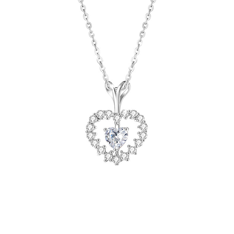 Heart Sterling Silver Necklace-Always in My Heart