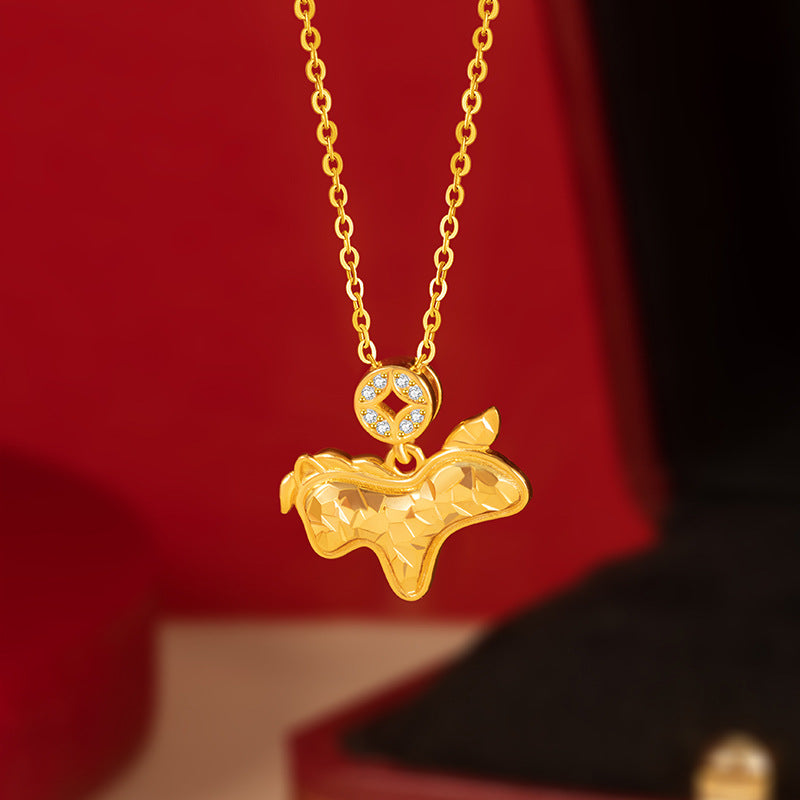 Horse and Coin Sterling Silver Necklace-Prosperity on Its Way