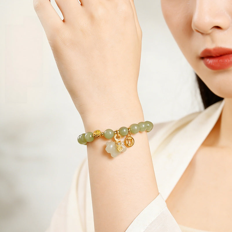 Hetian Jade Lucky Horse Bracelet-Forward with Resolve