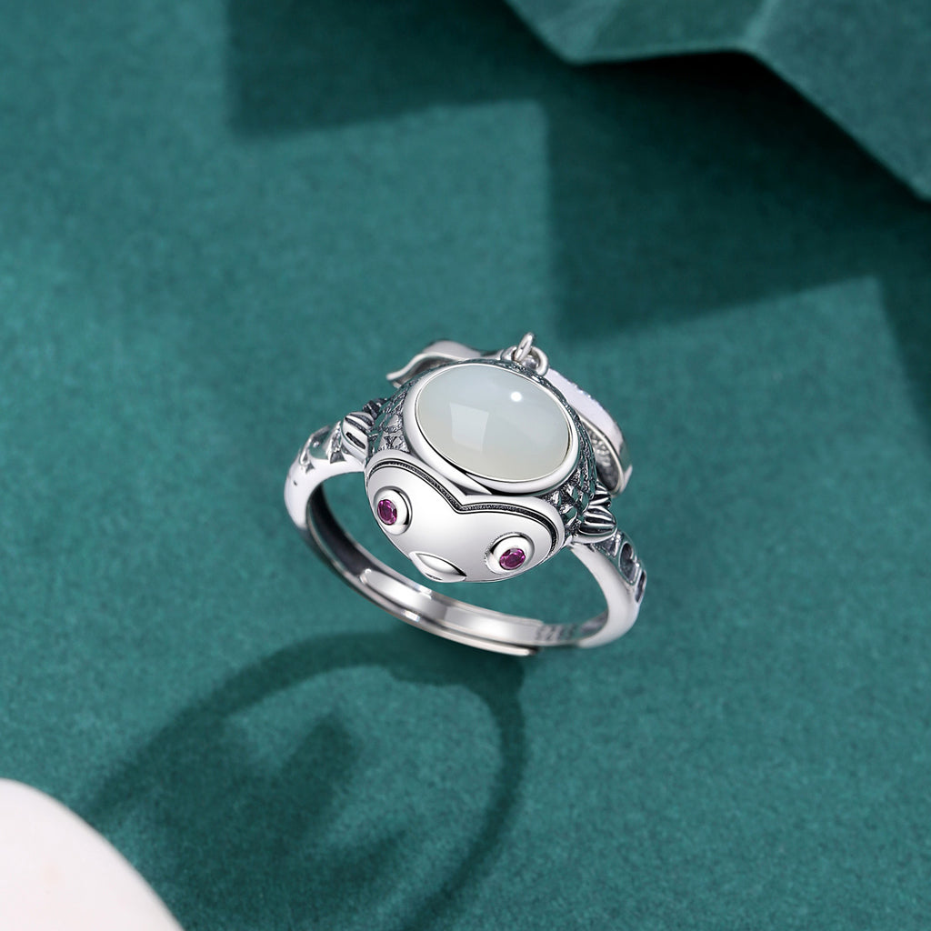 Goldfish 925 Sterling Silver Ring-Joyful Abundance
