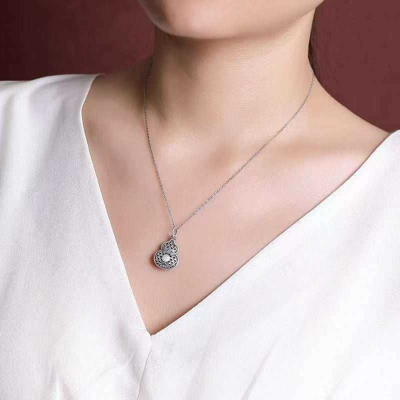 Wulu Ruyi Silver Necklace-Good Fortune and Prosperity