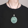 Grade A Blue Jadeite Goat Pendant – “Three Goats Bring Bliss” Carved Jade Amulet for Harmony & Prosperity