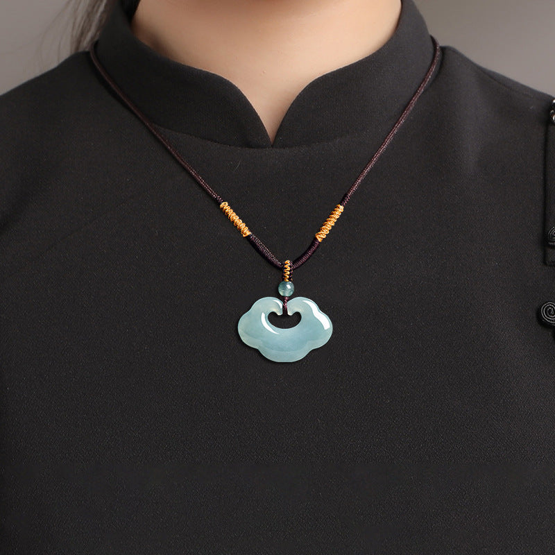Fortune Harmony Ruyi Jade Pendant Necklace