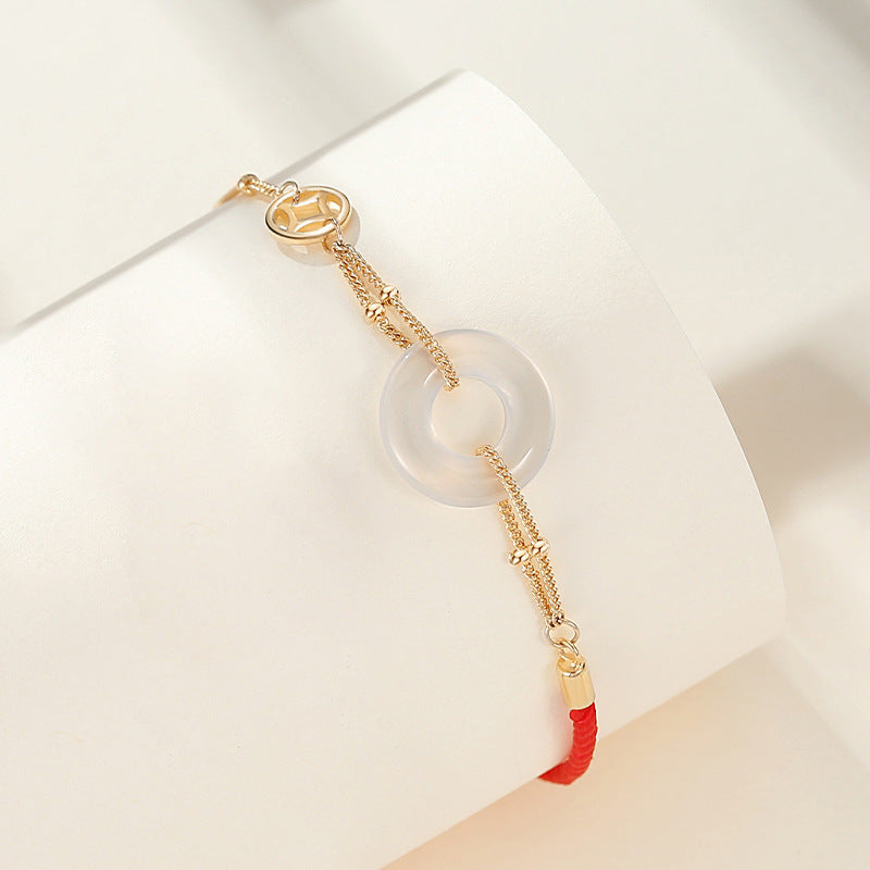 White Jade Bracelet-Fu Blessing