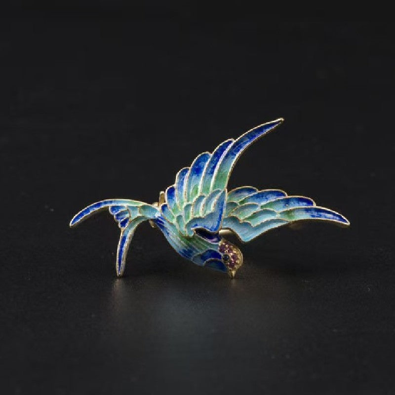 Cloisonne Swallow Pendant Necklace – Symbol of Hope, Freedom & Elegance