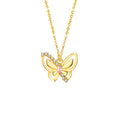 Butterfly Pink Cubic Zirconia Necklace-A Heart in Love