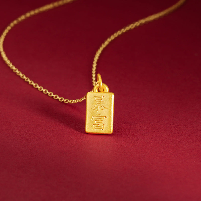 Gold Bar Necklace-A Wish for Prosperity