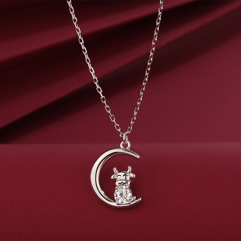 Celestial Ox Fine Silver Pendant Necklace-Quiet Resolve