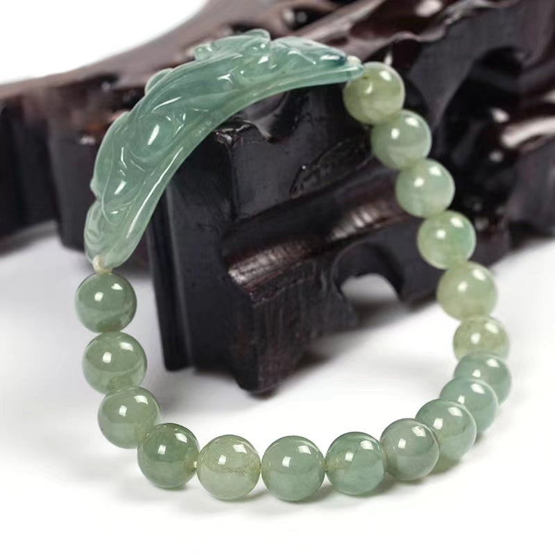 Wealth Pixiu Natural Green Jade Bracelet-Attract Luck