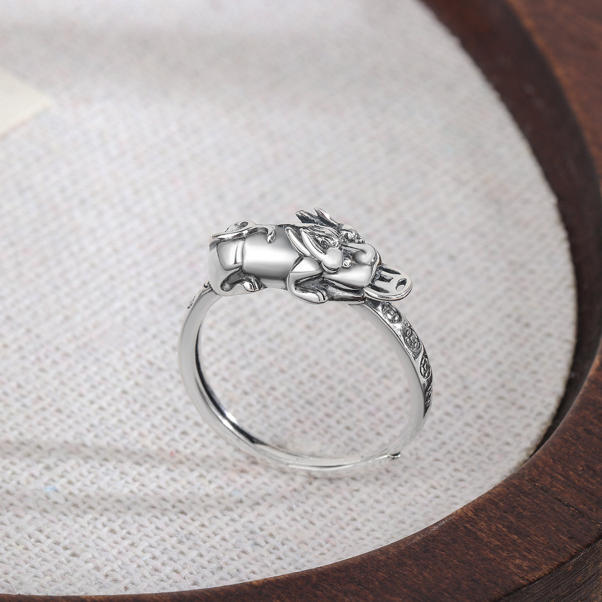 Pixiu Sterling Silver Ring-A Wish for Prosperity