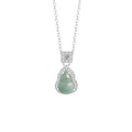 Guatemalan Blue Jadeite Gourd Pendant Necklace-Quiet Fortune
