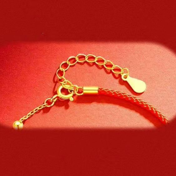 2026 Zodiac Horse Jade & Gold Bracelet –Wealth Comes Swiftly Red Cord Edition