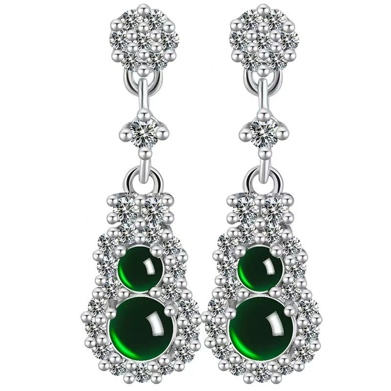 Wulu Green Jade Wealth Earrings