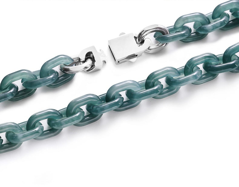 O-Link Natural Jade Cuban Bracelet-Balance, Connection