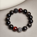 Golden Obsidian and Red Tiger's Eye Beaded Bracelet-Fiery Resolve