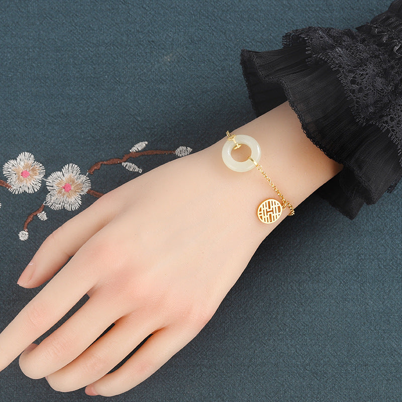 Double Happiness Nephrite Jade Bracelet-Shared Joy