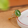 Hetian Jade Cabochon Ring-Prosperity Luck