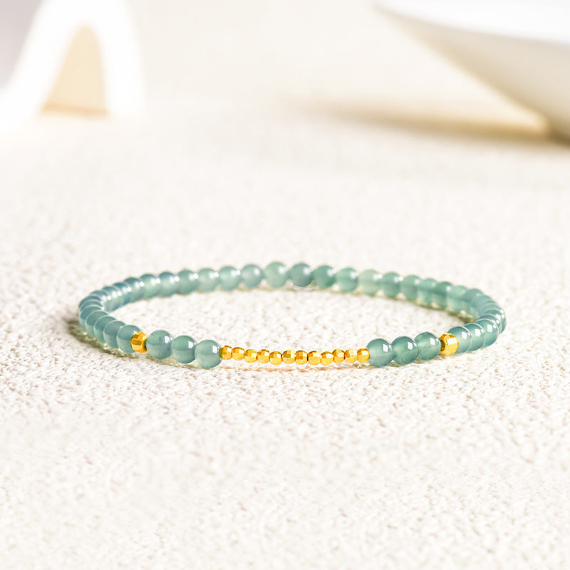 Calm Flow Blue Jade Bead Bracelet-Heart Awakening