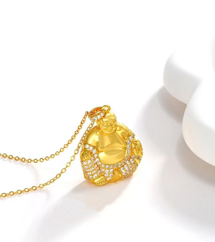 Laughing Buddha Lucky Pendant Necklace