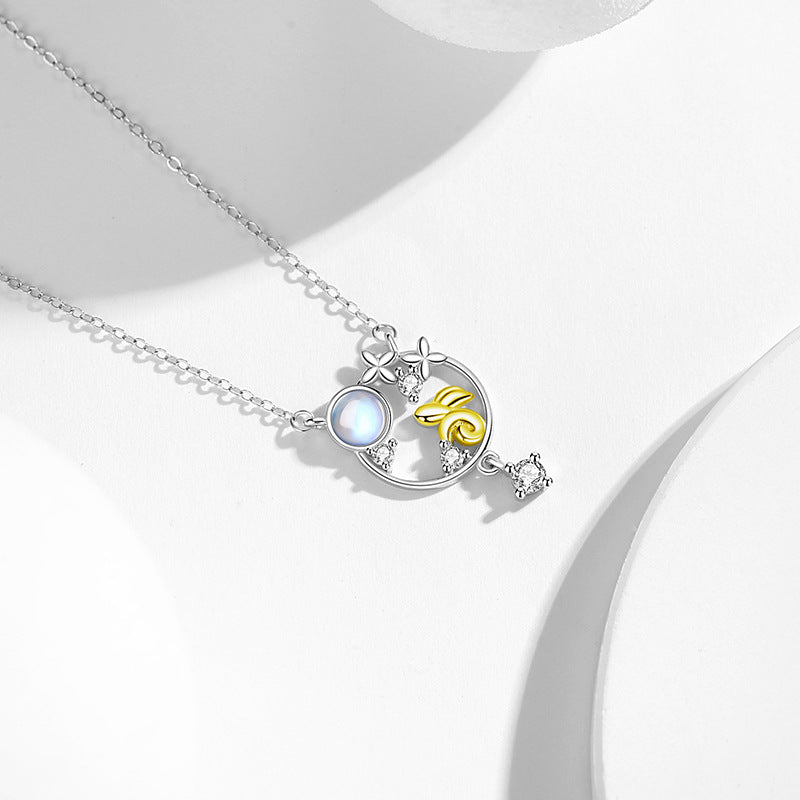 Steadfast Love-Moon Rabbit Sterling Silver Necklace