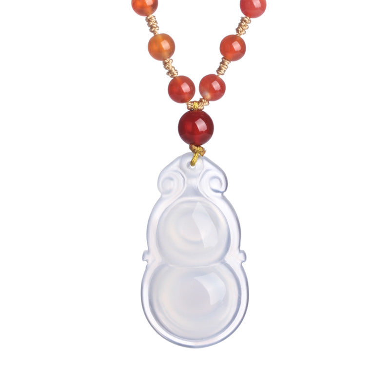 White Chalcedony Calabash Pendant