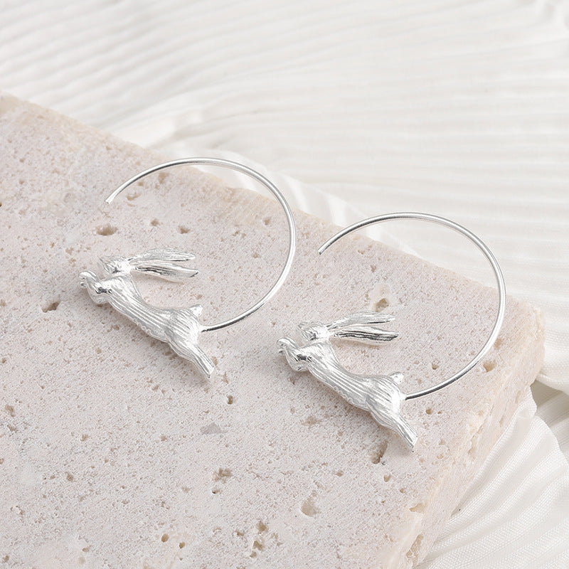 Leaping Rabbit Hoop Earrings-A Little Leap Forward