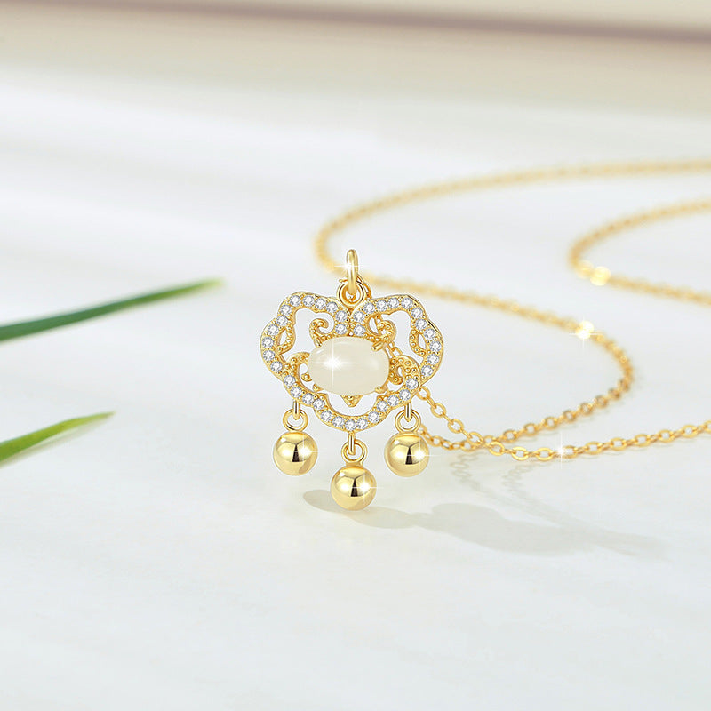 Peace Lock Nephrite Jade Necklace-Blessings & Peace