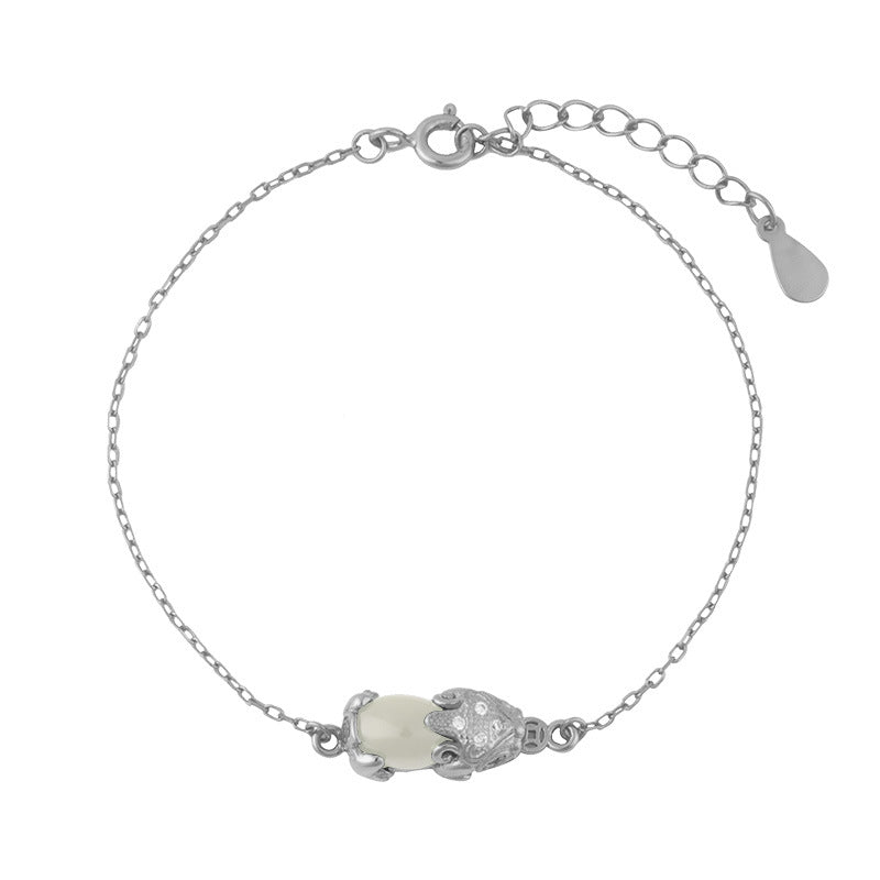 Wishes for Prosperity-Pixiu Red Agate & Nephrite Jade Bracelet
