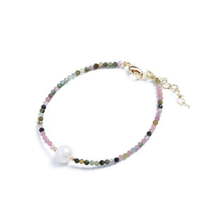 Natural Pearl Tourmaline Bracelet-Prosperity Luck