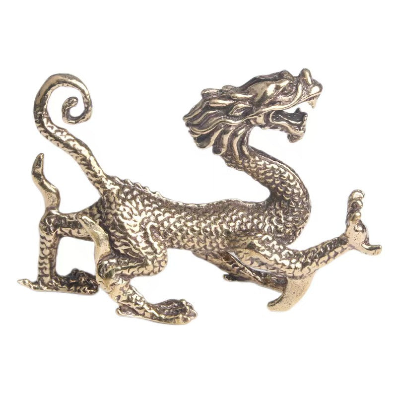 Azure Dragon White Tiger Vermilion Bird Black Tortoise Antique Brass Four Auspicious Creatures Set