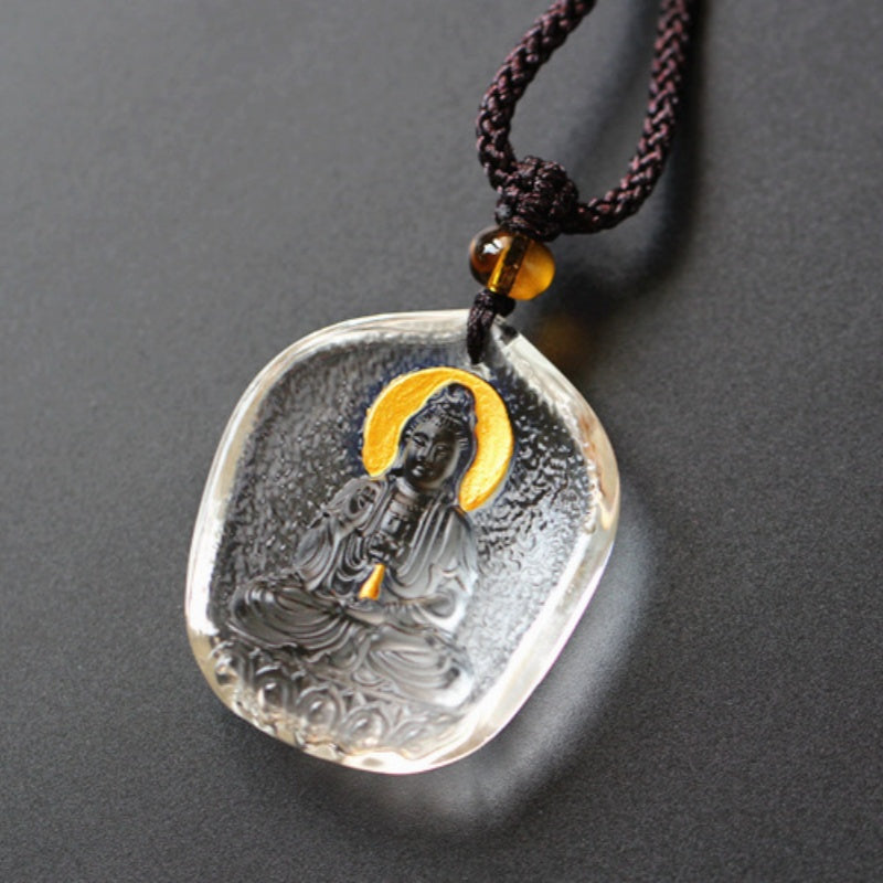 ure Water Guanyin Bodhisattva Liuli Pendant (Aura Halo Edition)
