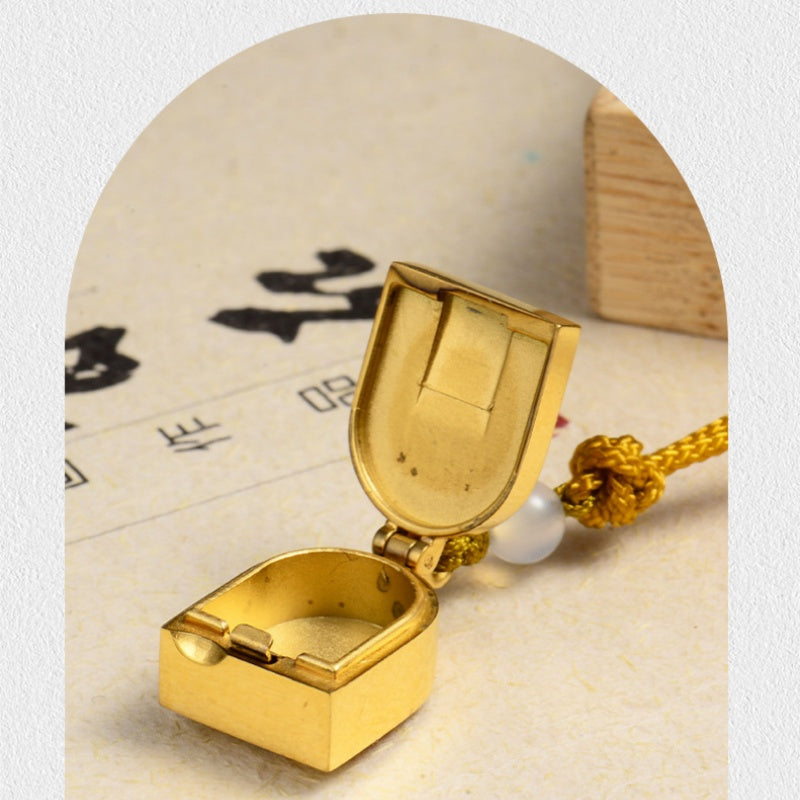 Tibetan Mini Gau Box Pendant-Stainless Steel Spiritual Amulet with Adjustable Cord