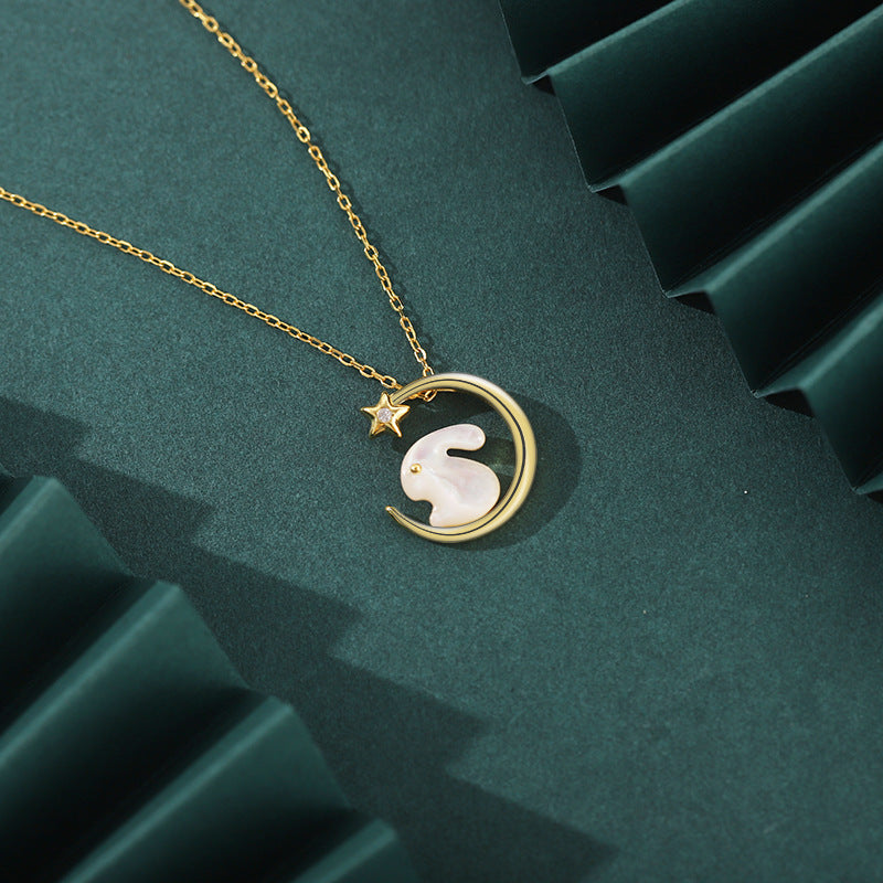Moon Rabbit Shell Necklace-A Little Good Luck