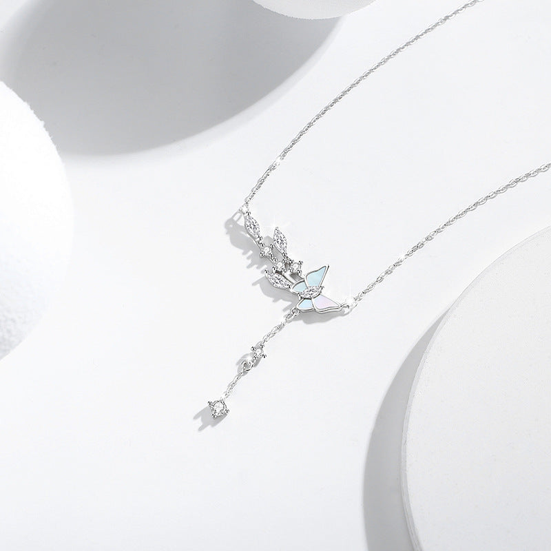 Butterfly Mother of Pearl Sterling Silver Necklace-Free to Dream