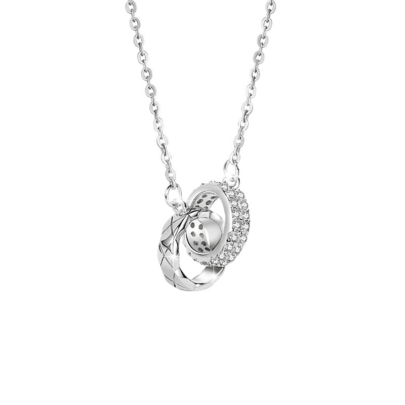 Interlocking Rings Fine Silver Necklace-Love Without End